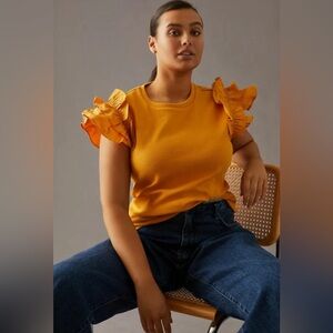 Anthropologie Woven Ruffle Top. Size 2x